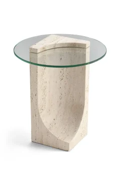 Edge Beistelltisch mit Travertino Marmor Made in Portugal von Ferriano Sbolgi für Collector Studio