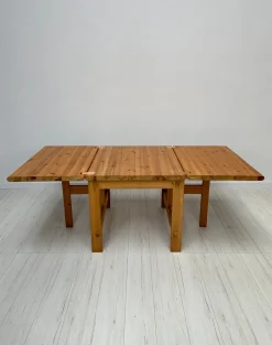 Edvin Helseth zugeschriebener Vintage Fureka Kiefernholz Esstisch für Stange Bruk, 1960er