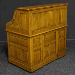 Edwardianischer Schreibtisch aus Eiche mit Rolltür