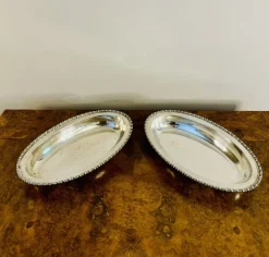 Edwardianisches Versilbertes Serviergeschirr, 1900er, 2er Set