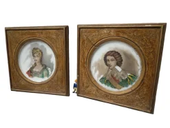 Ehepaar, 1890er, Ölgemälde, Gerahmt, 2er Set
