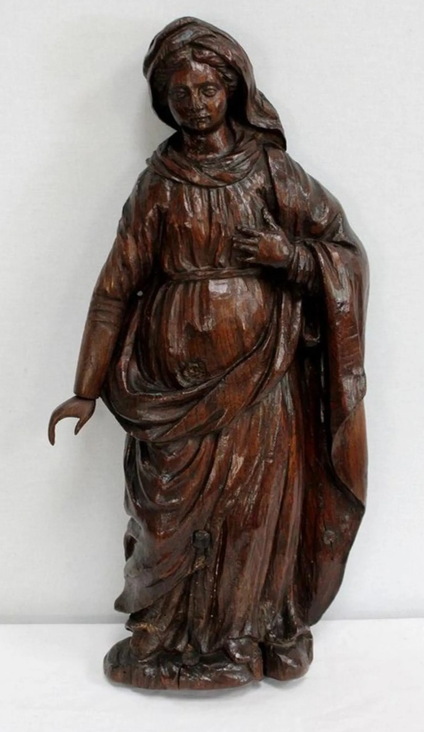 Eichenstatue eines Heiligen, 19. Jh