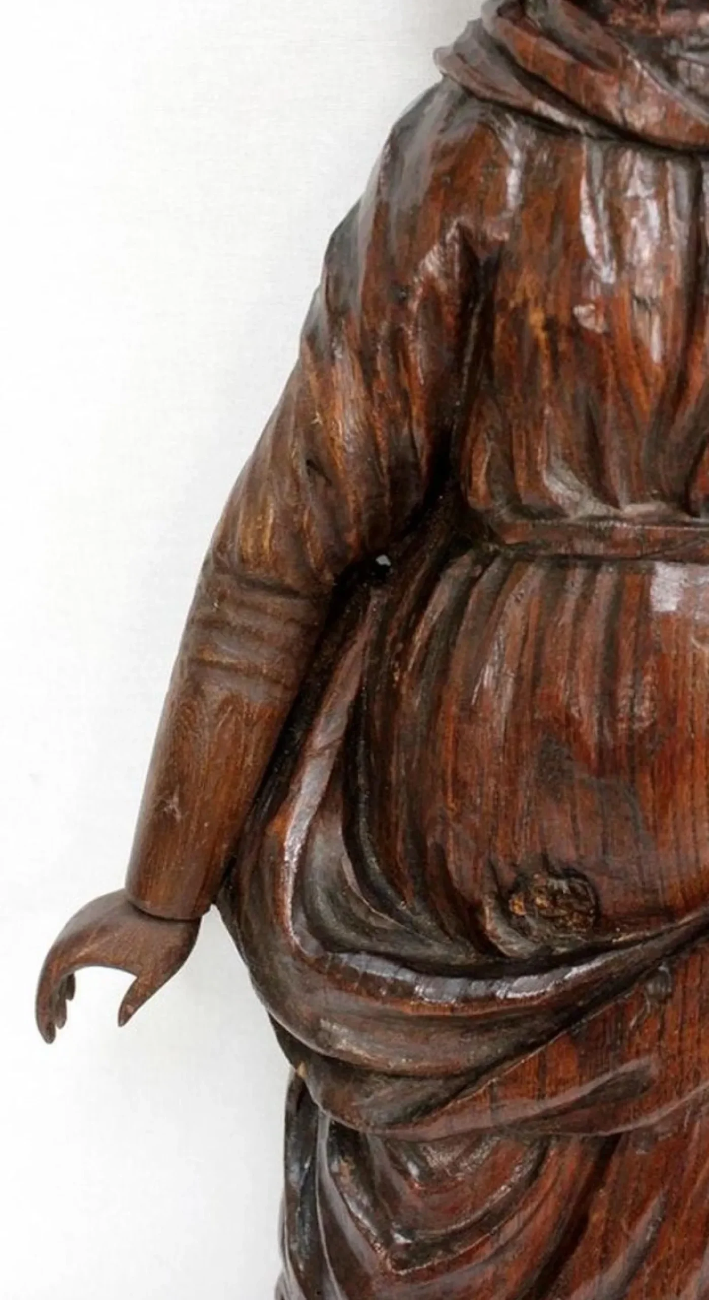 Eichenstatue eines Heiligen, 19. Jh