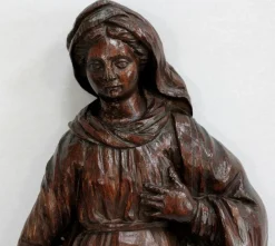 Eichenstatue eines Heiligen, 19. Jh