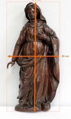Eichenstatue eines Heiligen, 19. Jh