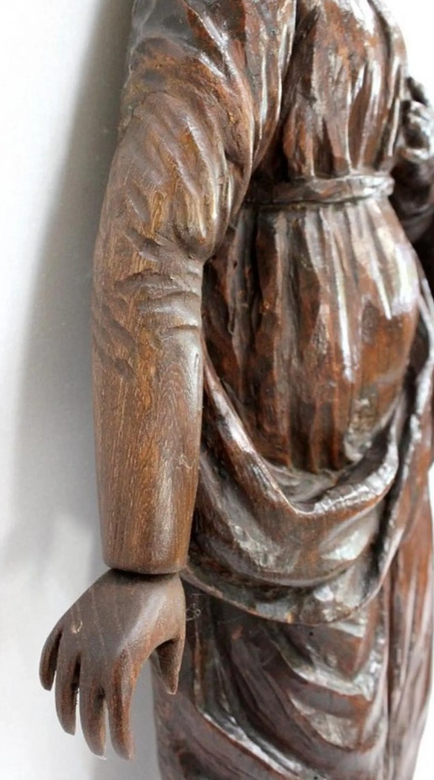 Eichenstatue eines Heiligen, 19. Jh