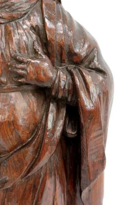 Eichenstatue eines Heiligen, 19. Jh