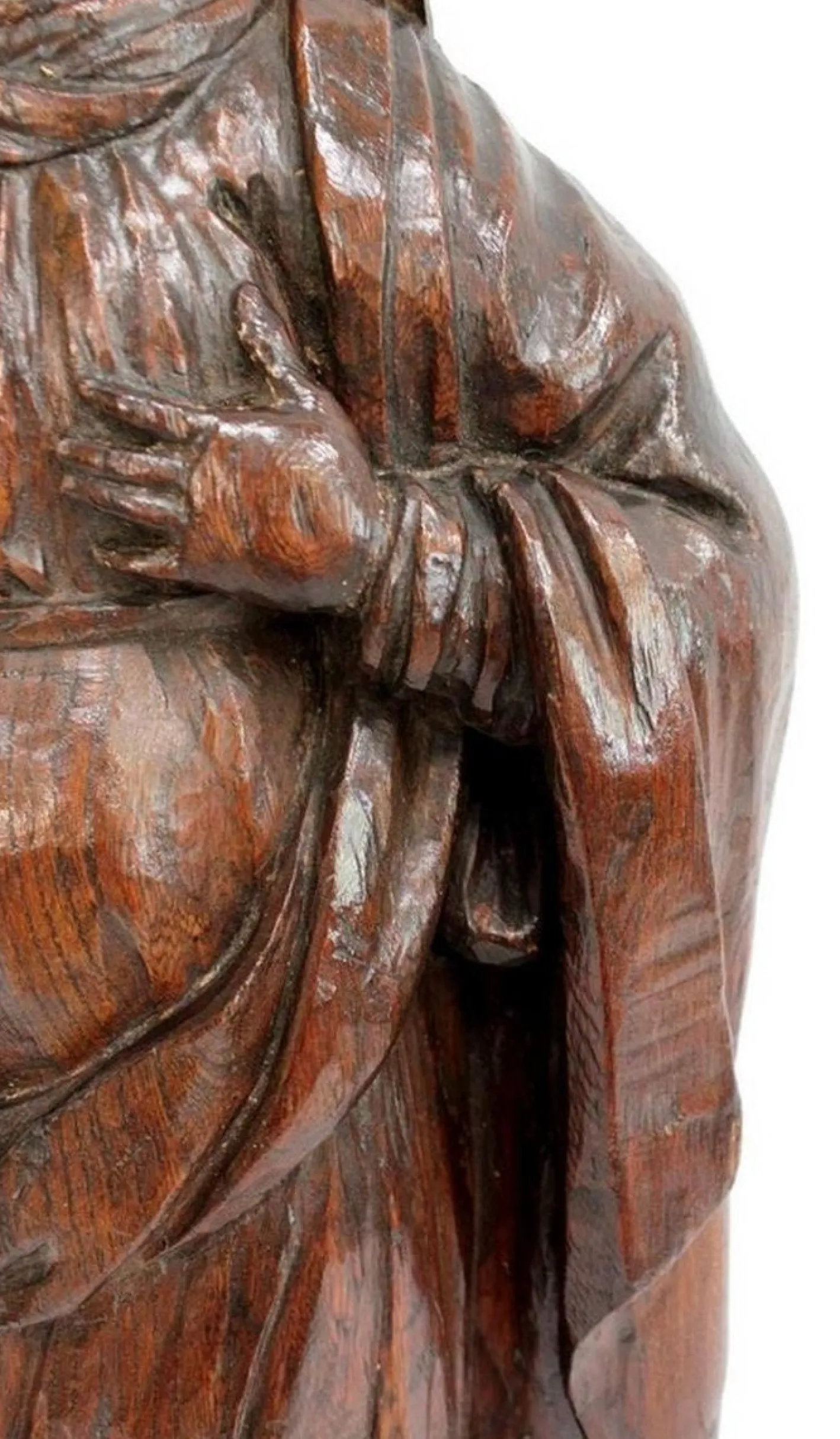 Eichenstatue eines Heiligen, 19. Jh