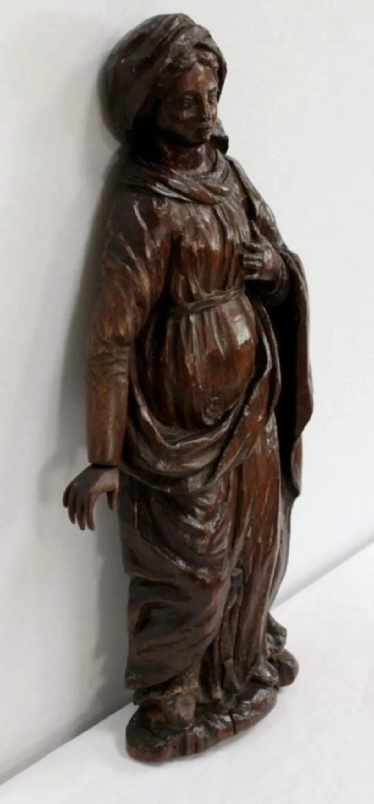 Eichenstatue eines Heiligen, 19. Jh