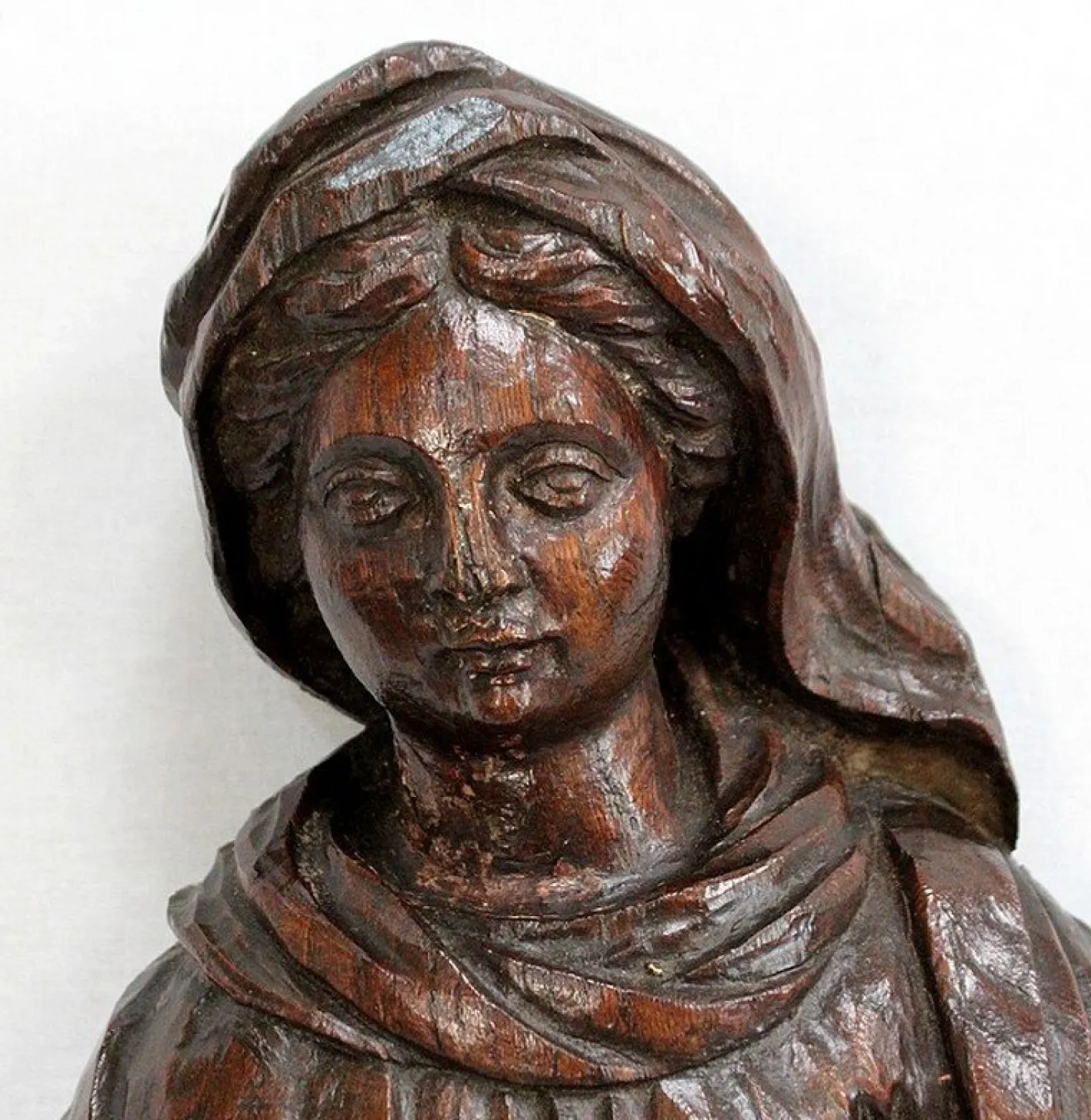 Eichenstatue eines Heiligen, 19. Jh