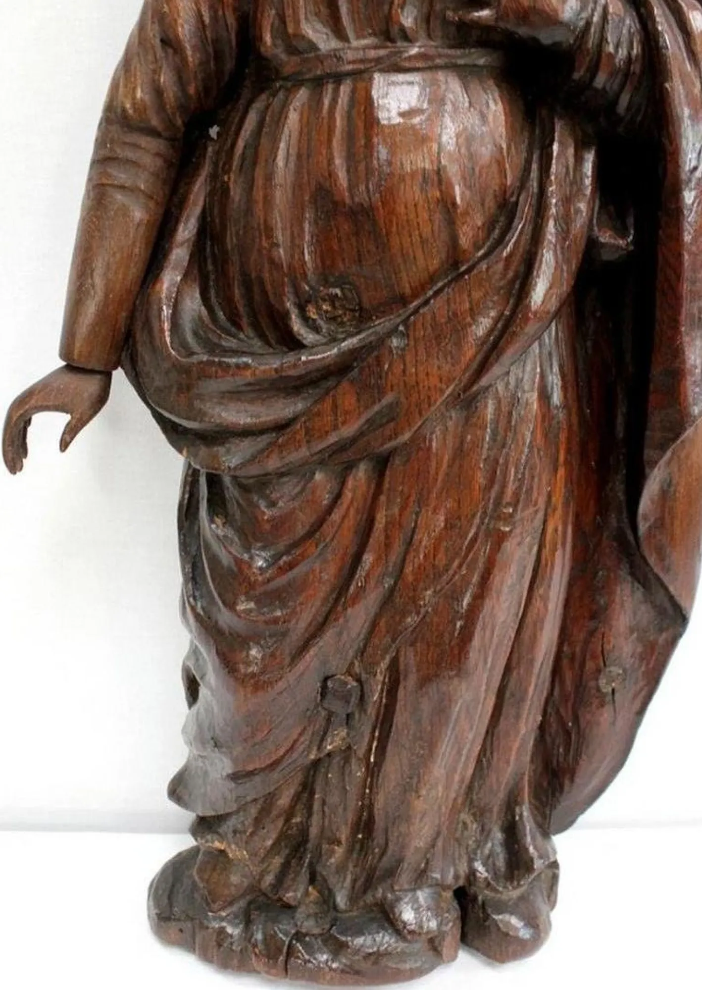 Eichenstatue eines Heiligen, 19. Jh