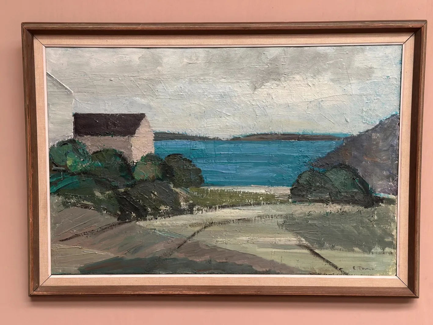 Einar Persson, Küstenmotiv, 1950er, Öl auf Holz, gerahmt