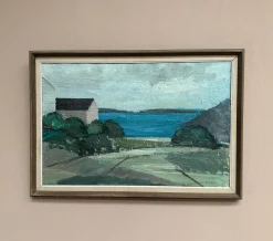Einar Persson, Küstenmotiv, 1950er, Öl auf Holz, gerahmt