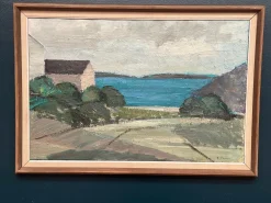 Einar Persson, Küstenmotiv, 1950er, Öl auf Holz, gerahmt