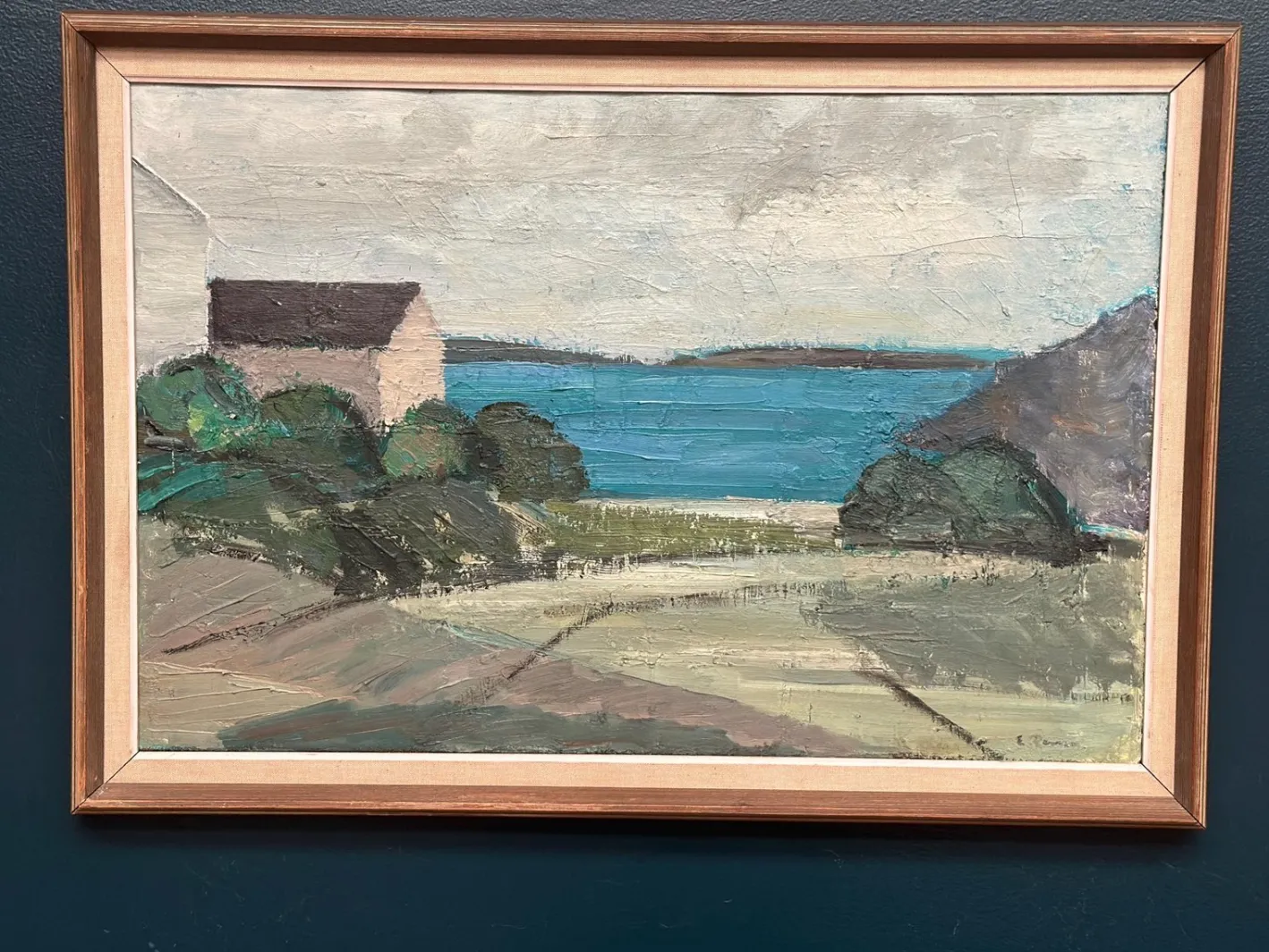 Einar Persson, Küstenmotiv, 1950er, Öl auf Holz, gerahmt