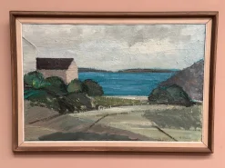 Einar Persson, Küstenmotiv, 1950er, Öl auf Holz, gerahmt