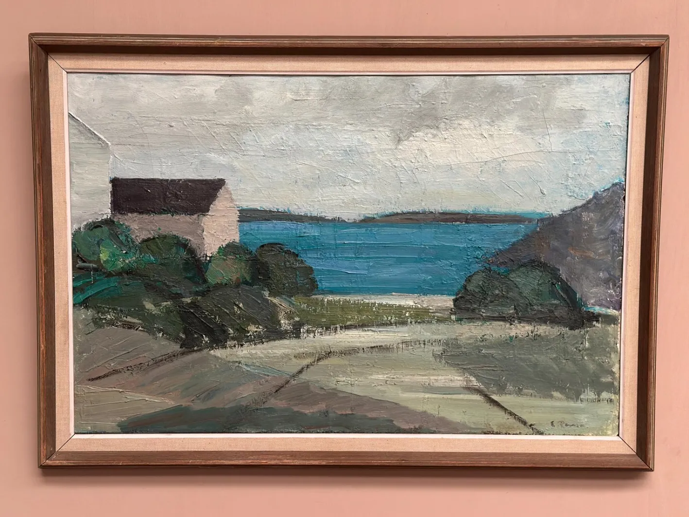 Einar Persson, Küstenmotiv, 1950er, Öl auf Holz, gerahmt
