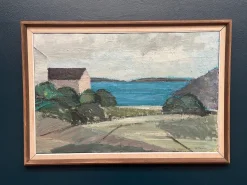 Einar Persson, Küstenmotiv, 1950er, Öl auf Holz, gerahmt