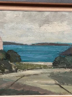 Einar Persson, Küstenmotiv, 1950er, Öl auf Holz, gerahmt