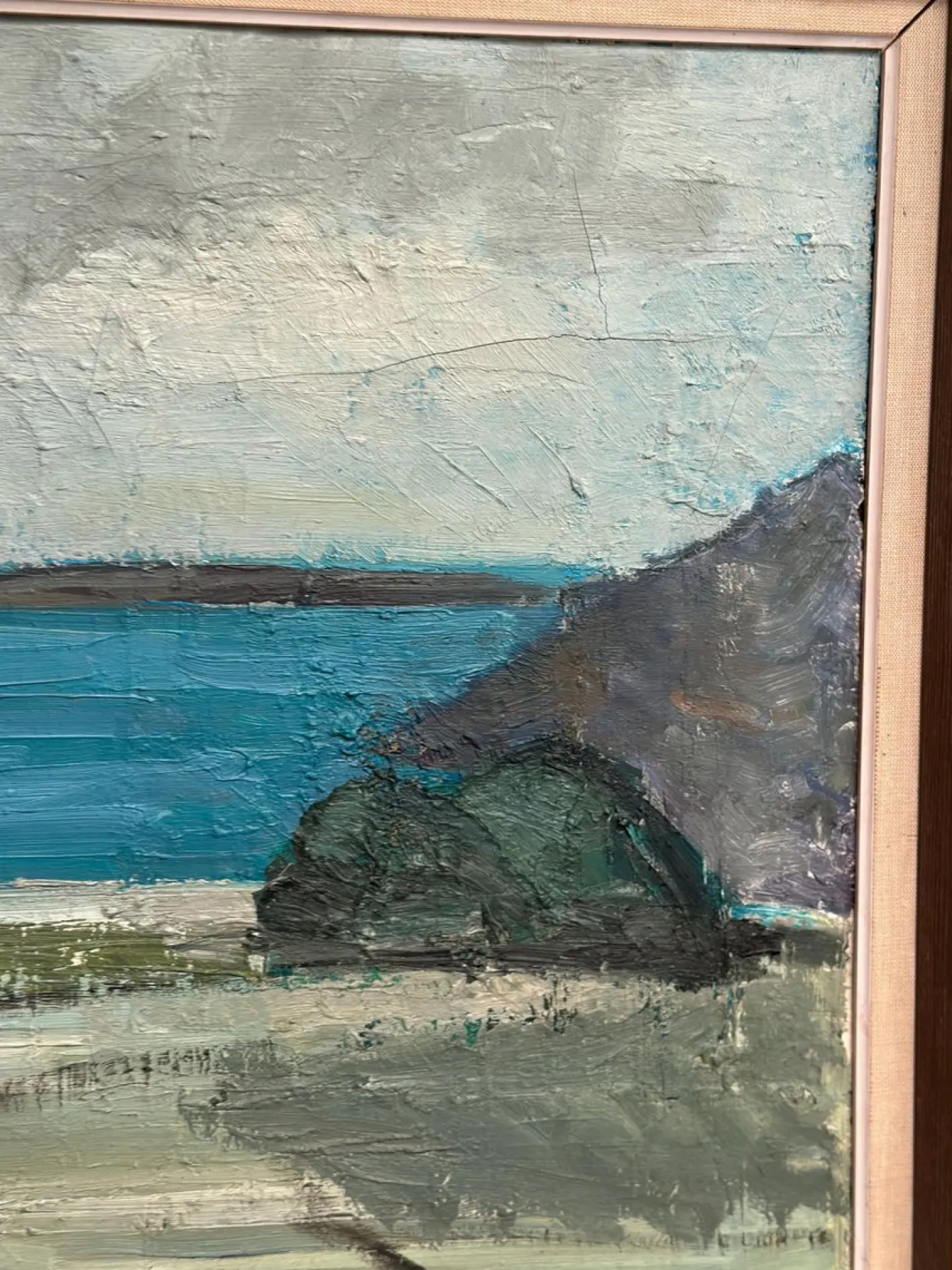 Einar Persson, Küstenmotiv, 1950er, Öl auf Holz, gerahmt
