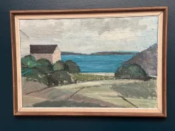 Einar Persson, Küstenmotiv, 1950er, Öl auf Holz, gerahmt
