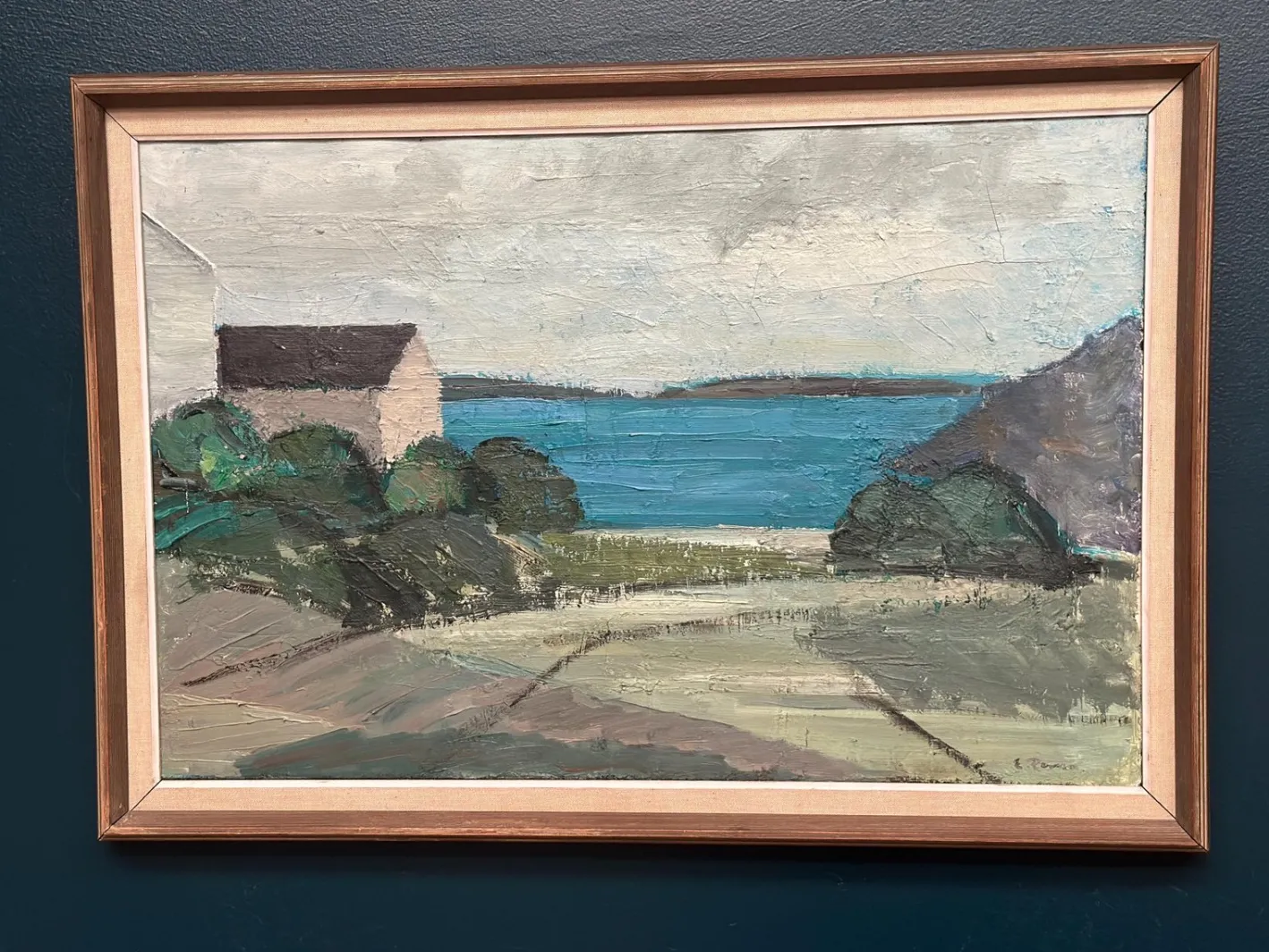 Einar Persson, Küstenmotiv, 1950er, Öl auf Holz, gerahmt