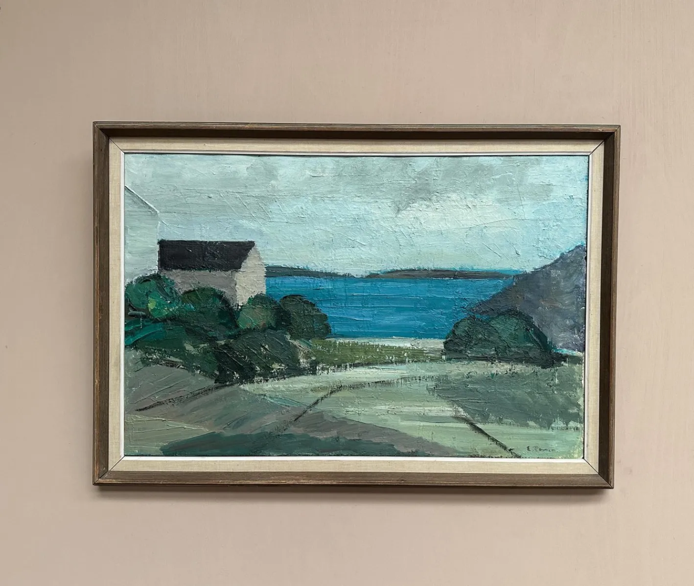 Einar Persson, Küstenmotiv, 1950er, Öl auf Holz, gerahmt