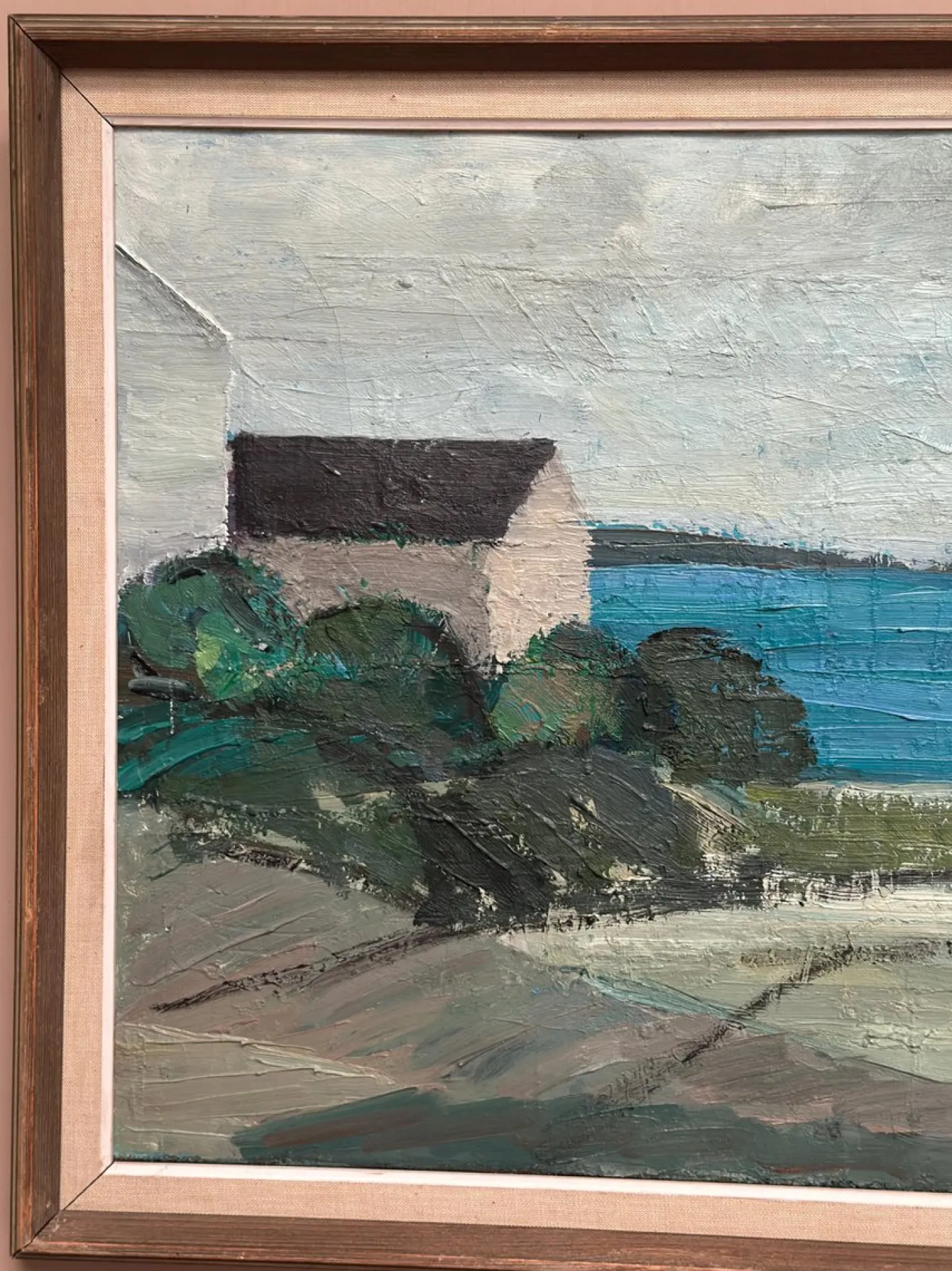 Einar Persson, Küstenmotiv, 1950er, Öl auf Holz, gerahmt