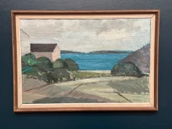 Einar Persson, Küstenmotiv, 1950er, Öl auf Holz, gerahmt