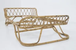 Einzelbett von Gio Ponti in Bambus und Rattan, Italien, 1950er