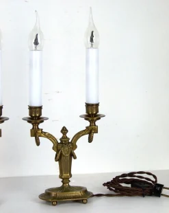 Elektrische Kerzenhalter aus Messing, 2er Set