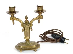 Elektrische Kerzenhalter aus Messing, 2er Set