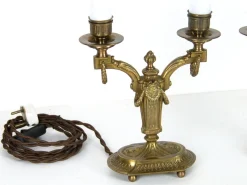 Elektrische Kerzenhalter aus Messing, 2er Set