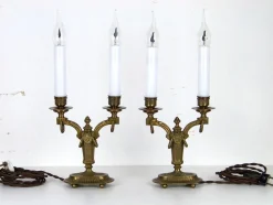 Elektrische Kerzenhalter aus Messing, 2er Set