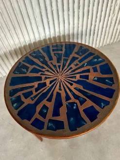 Emaillierter Couchtisch aus Kupfer, 1960er