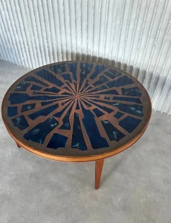Emaillierter Couchtisch aus Kupfer, 1960er
