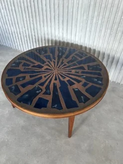 Emaillierter Couchtisch aus Kupfer, 1960er