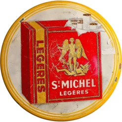 Emailliertes Schild für St Michel Cigarettes, 1953