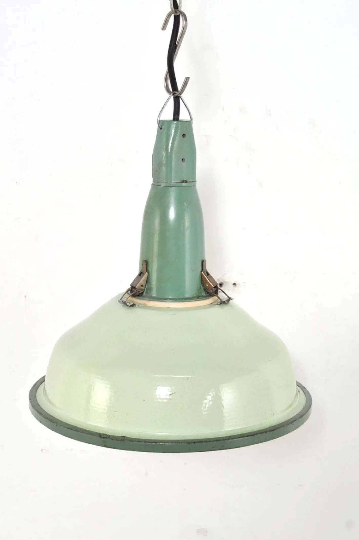 Emaillierte Vintage Hängelampe, 1950er