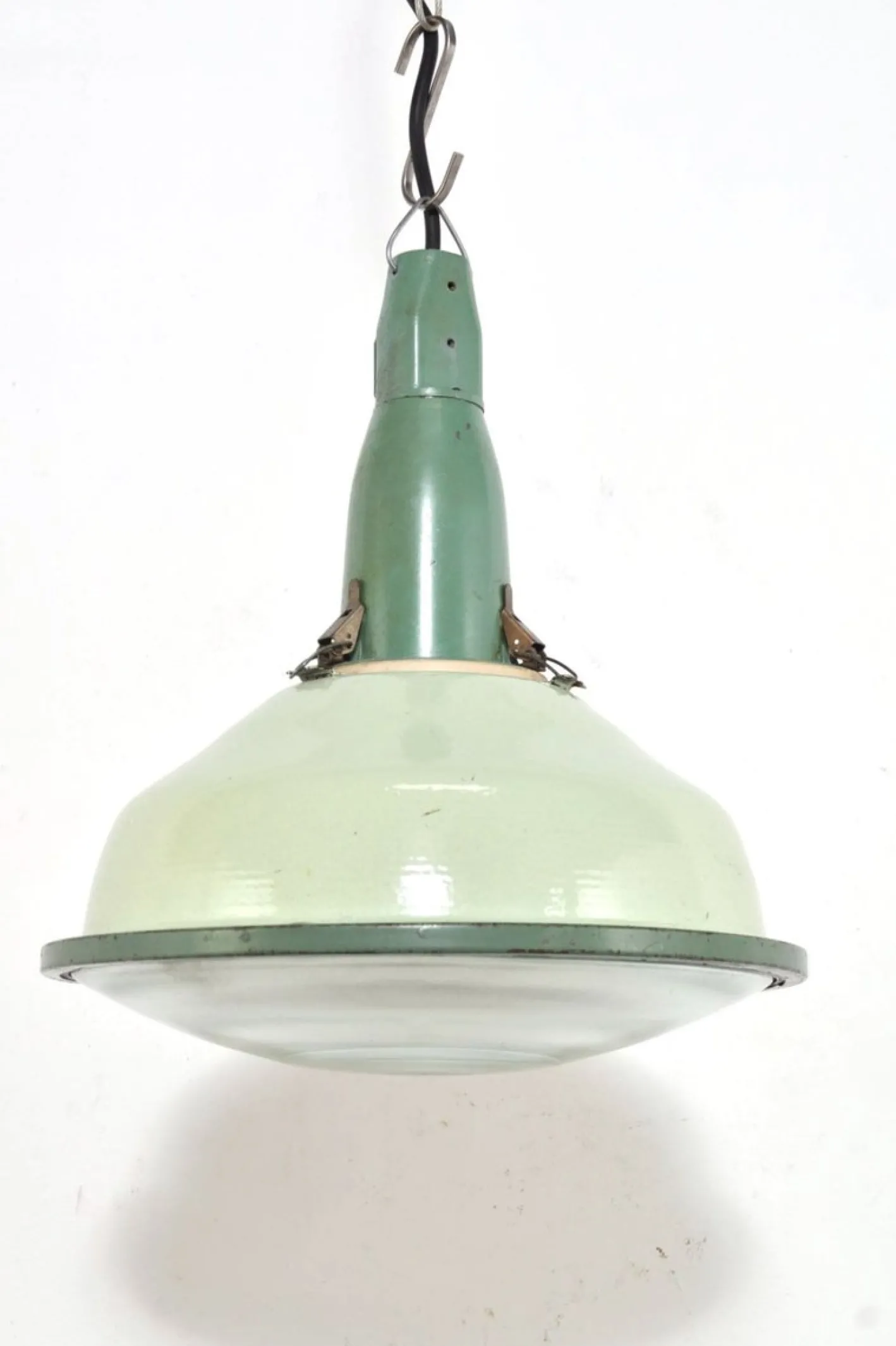 Emaillierte Vintage Hängelampe, 1950er