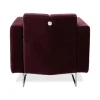 Embrace Sessel aus Stoff, Chrom, Velours und Samt in Lila, Violett und Aubergine mit Funktion von Brühl