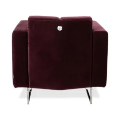 Embrace Sessel aus Stoff, Chrom, Velours und Samt in Lila, Violett und Aubergine mit Funktion von Brühl