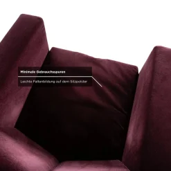 Embrace Sessel aus Stoff, Chrom, Velours und Samt in Lila, Violett und Aubergine mit Funktion von Brühl