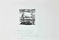 Emilio Sobrero, Landschaft, Original Tinte auf Papier, 20. Jh