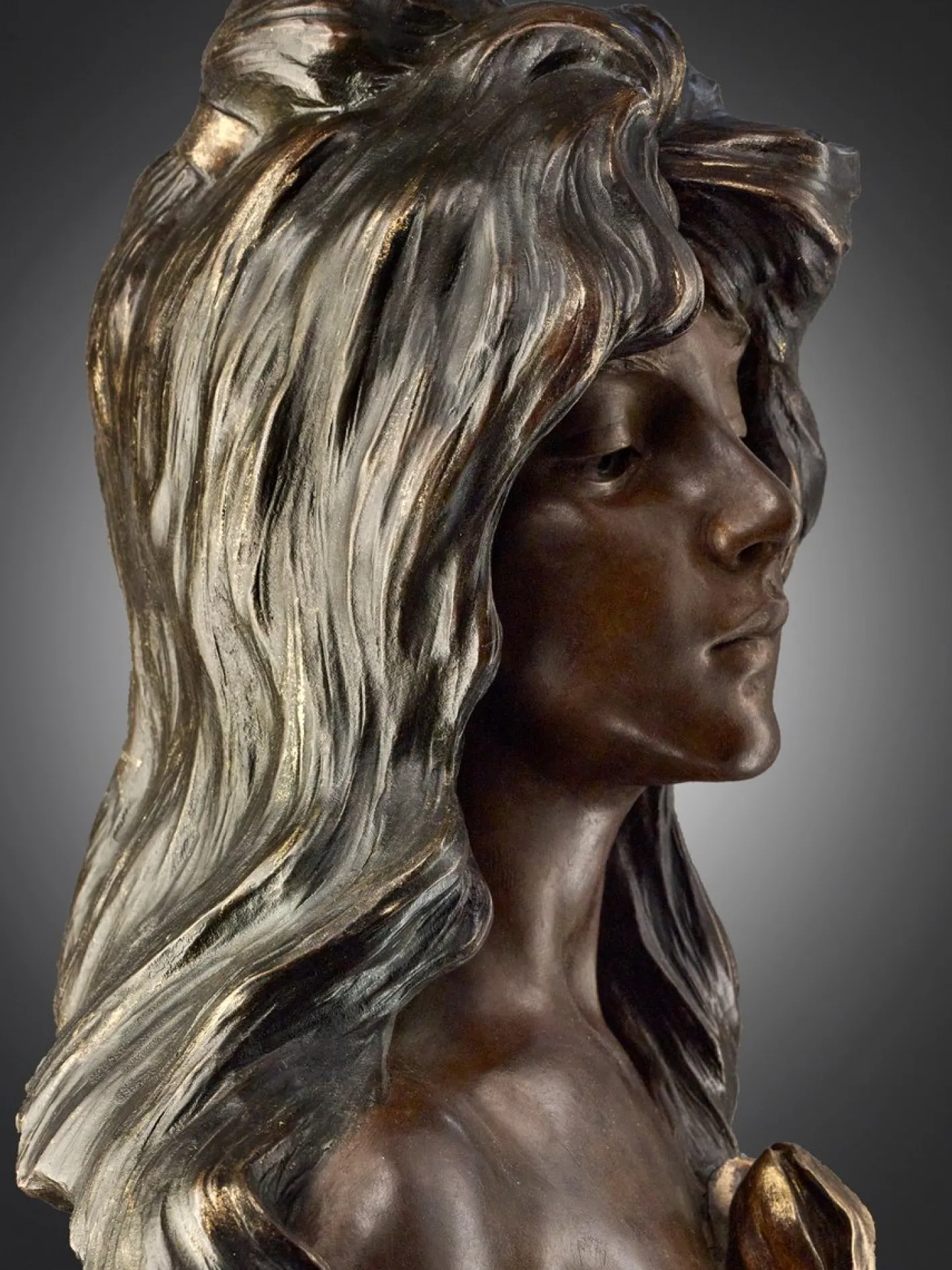 Emmanuel Villanis, Iris, 1890er, Bronze auf Marmorsockel