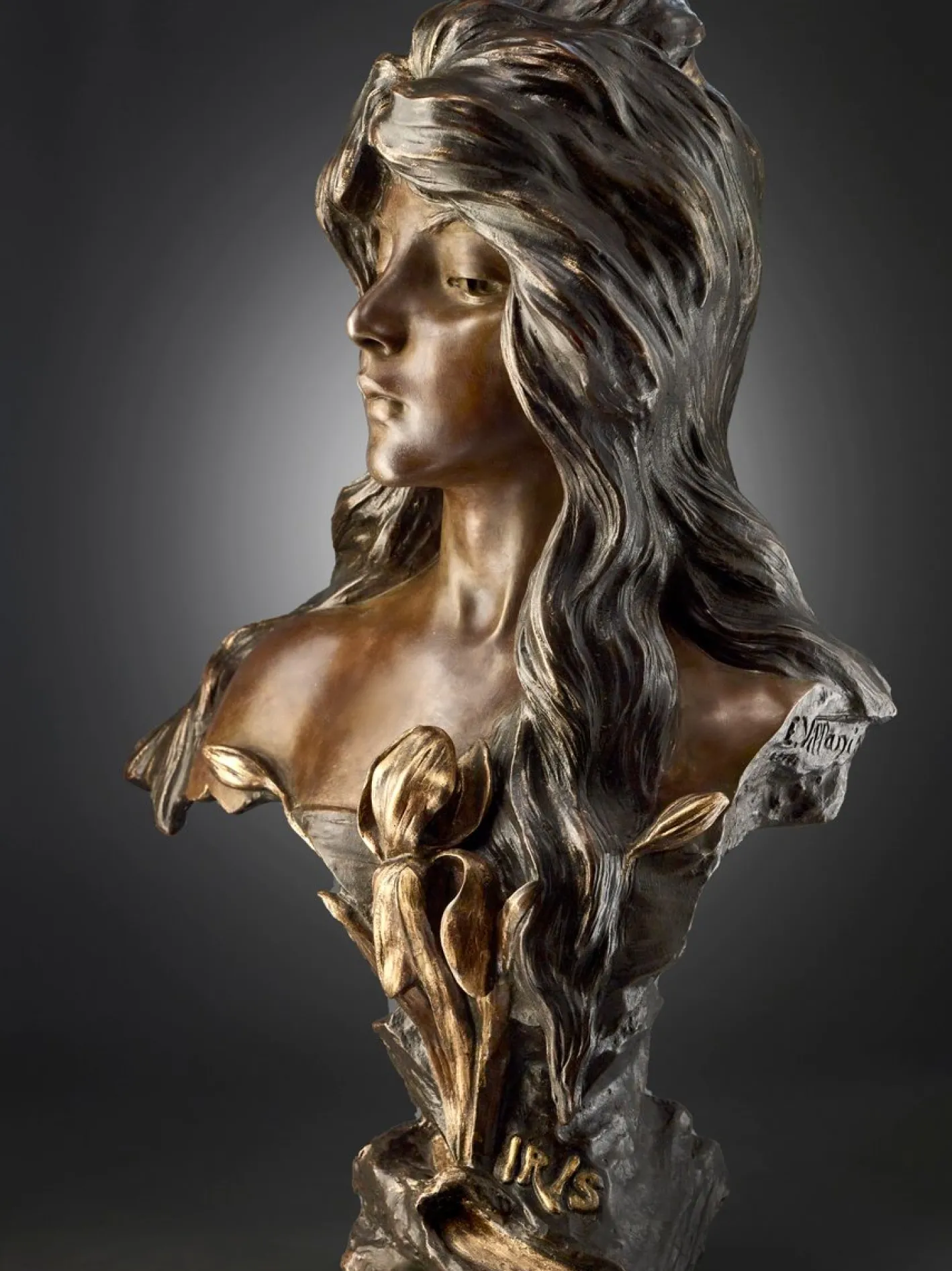 Emmanuel Villanis, Iris, 1890er, Bronze auf Marmorsockel