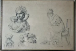Empire Artist, Vorbereitende Zeichnung, 19. Jh., Bleistift auf Papier