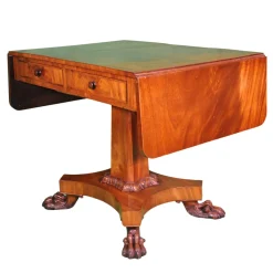 Empire Spieltisch mit Schubladen und Klauenfüßen, 1840