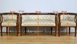 Empire Wohnzimmer Set aus gebeizter Buche, frühes 20. Jh. von J&J Kohn, 1890er, 3er Set