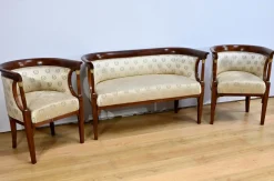 Empire Wohnzimmer Set aus gebeizter Buche, frühes 20. Jh. von J&J Kohn, 1890er, 3er Set